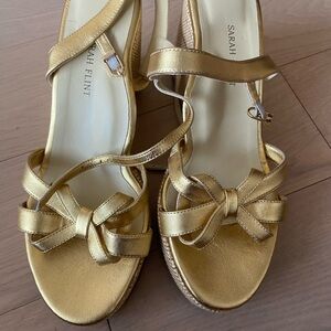 Sarah Flint Metallic Gold Espadrilles